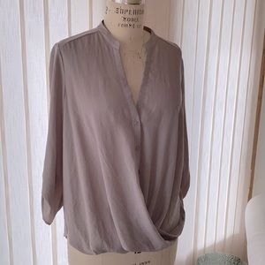 Stone Coloured Crossover Blouse size Large